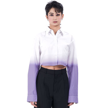 PURPLE HAZE OMBRE CROP SHIRT