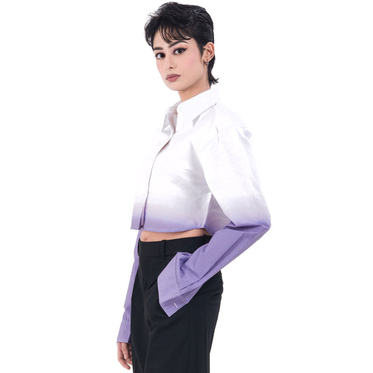 PURPLE HAZE OMBRE CROP SHIRT